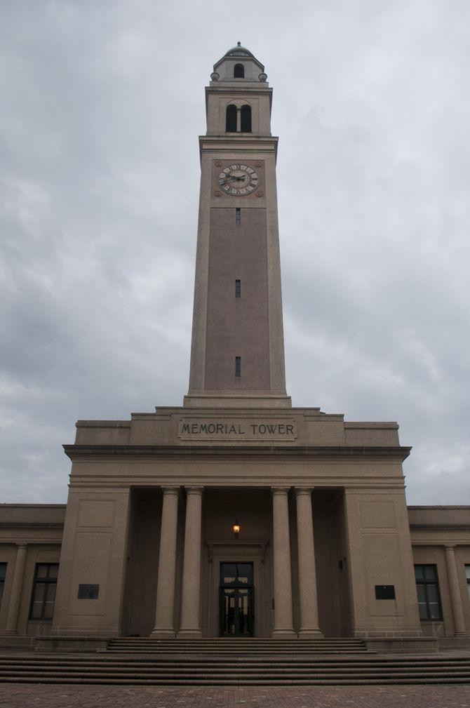 The Memorial Tower on Feb. 15, 2016.