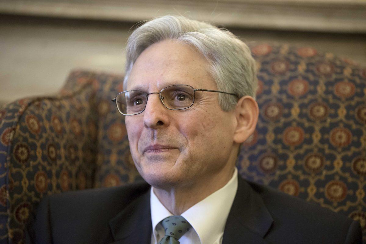 Judge Merrick Garland, President Barack Obama&#8217;s choice to replace the late Justice Antonin Scalia on the Supreme Court, sits during a meeting with Sen. Patrick Leahy, D-Vt., the top Democrat on the Senate Judiciary Committee on Capitol Hill in Washington, Thursday, March 17, 2016. (AP Photo/J. Scott Applewhite)