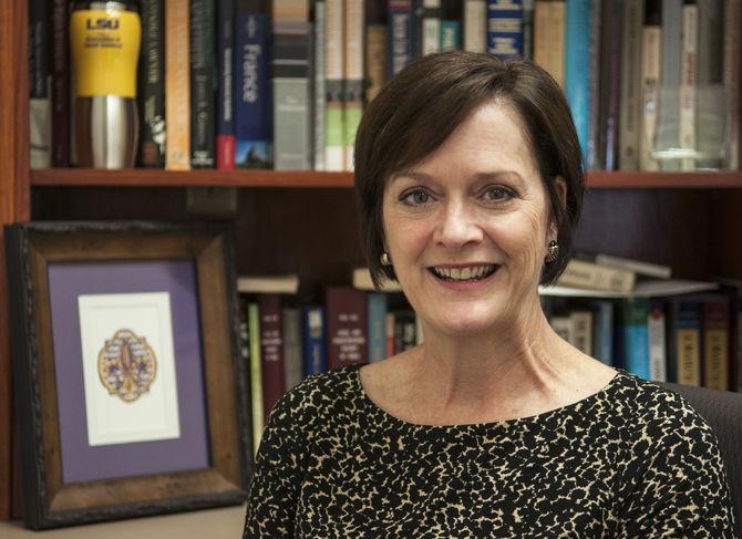 College of Humanities &amp; Social Sciences Dean Stacia Haynie, pictured in her Hodges Hall office Tuesday, March 29, 2016, is involved in the implementation of a bachelor of arts in screen arts degree program at the University.