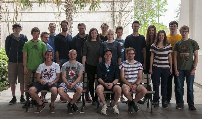 German students gather for a group photo Friday, March 18, 2016, after visiting the University and experiencing Louisiana culture thanks to a grant sponsored by the German-American Fulbright Commission.