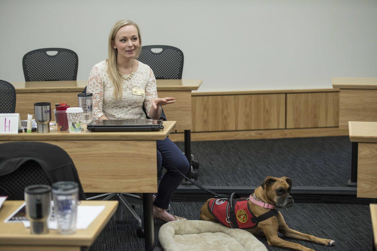 Marine Ashley Horton attends the Entrepreneurship Bootcamp for Veterans with Disabilities offered by LSU&#8217;s Stephenson Entrepreneurship Institue on Wednesday, March 2, 2016 in the Business Education Complex.