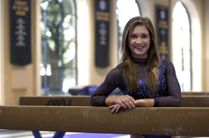 Senior gymnast Gauthier leads by example, pushes others to improve