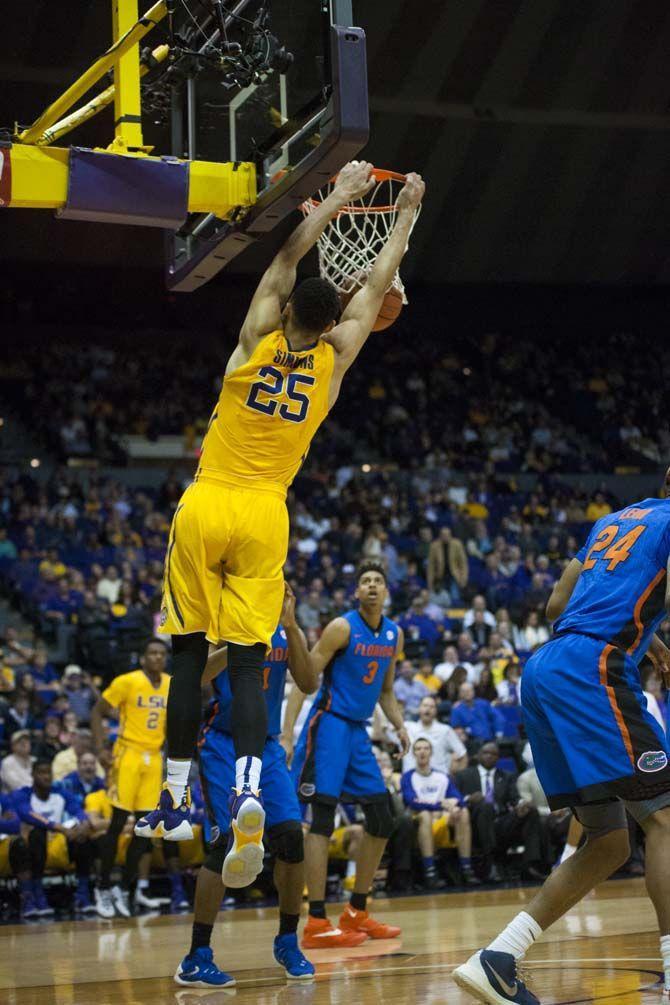 LSU freshman forward Ben Simmons (25) dunks the ball during the LSU 96-91 victory against the Florida Gators on Saturday Feb. 27, 2016, in the PMAC.