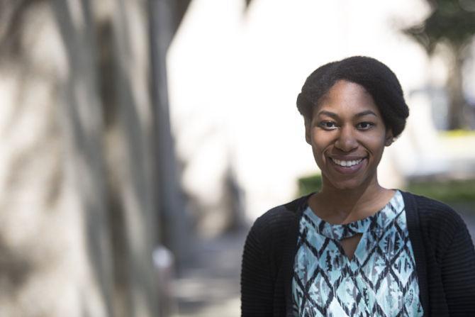 Clinical Psychology grad student Kimberlye Dean stands in her office Wednesday, March 2, 2016 in Audubon Hall. She's conduction a survey to assess how intolerance of uncertainty impacts black students willingness to seek mental health services.