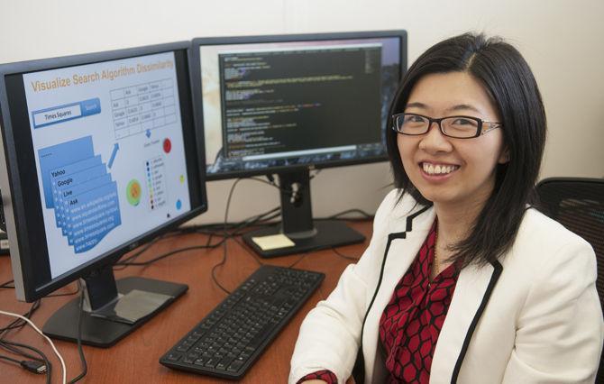 Assistant Professor Mingxuan Sun, pictured in her Electrical Engineering Building office Monday, March 7, 2016, conducts research concerning machine learning, data science and visualization.