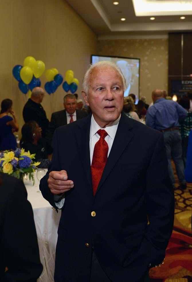 Edwin Edwards awaits as poll results come in for the LA-6 congressional district at the Renaissance Hotel in Baton Rouge, November 4, 2014.