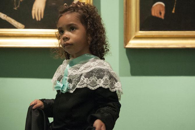 Ashlyn, 3, models a costume designed by Assistant Professor of Costume Design Brandon R. McWilliams Friday, April 1, 2016, at the LSU Museum of Art. McWilliams will be giving a gallery talk Thursday, April 7, 2016 at 6 p.m. at the museum.