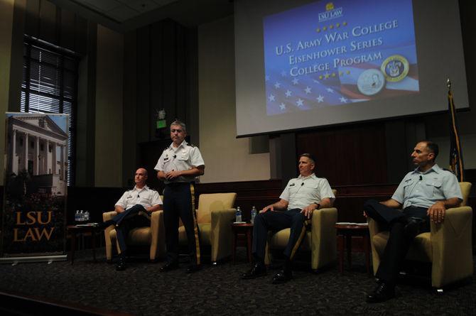 Military officers visit Paul M. Hebert Law Center to discuss national security, civilian relations