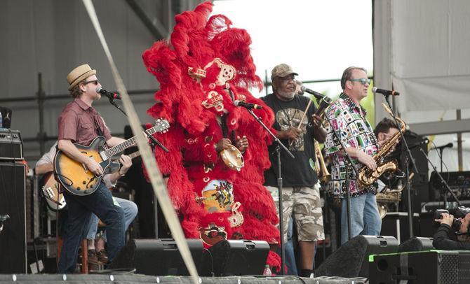 The New Orleans Suspects perform Sunday, April 24, 2016 on the Acura Stage during the third day of the New Orleans Jazz &amp; Heritage Festival.