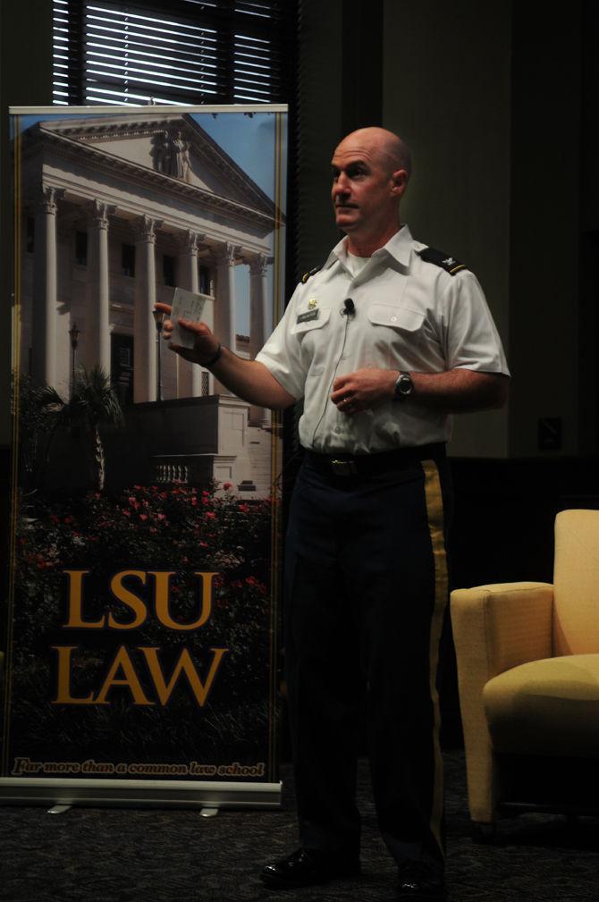 Military officers visit Paul M. Hebert Law Center to discuss national security, civilian relations