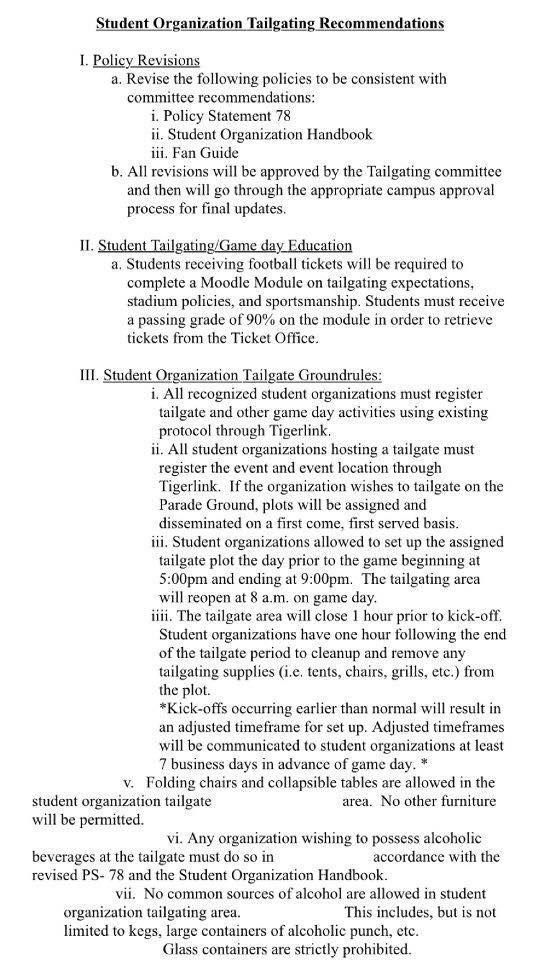 Students, administration to discuss tailgating policies