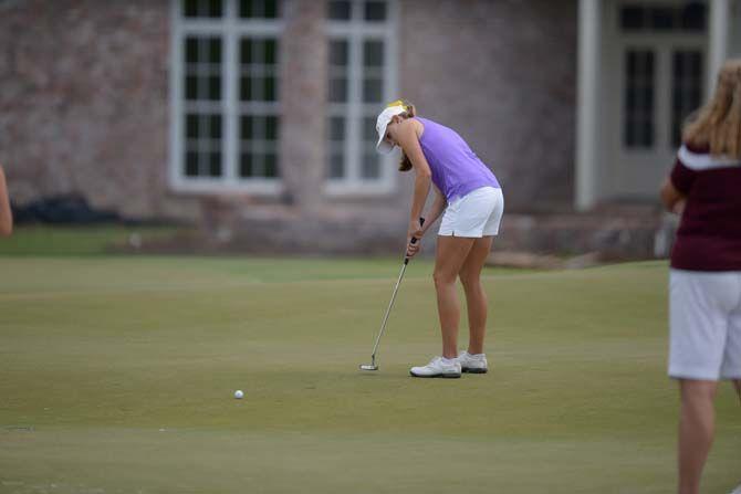 LSU junior Elise Bradley putts during the Lady Tigers' victory at the University Club on Sunday, March 29, 2015 during the Tiger Classic.