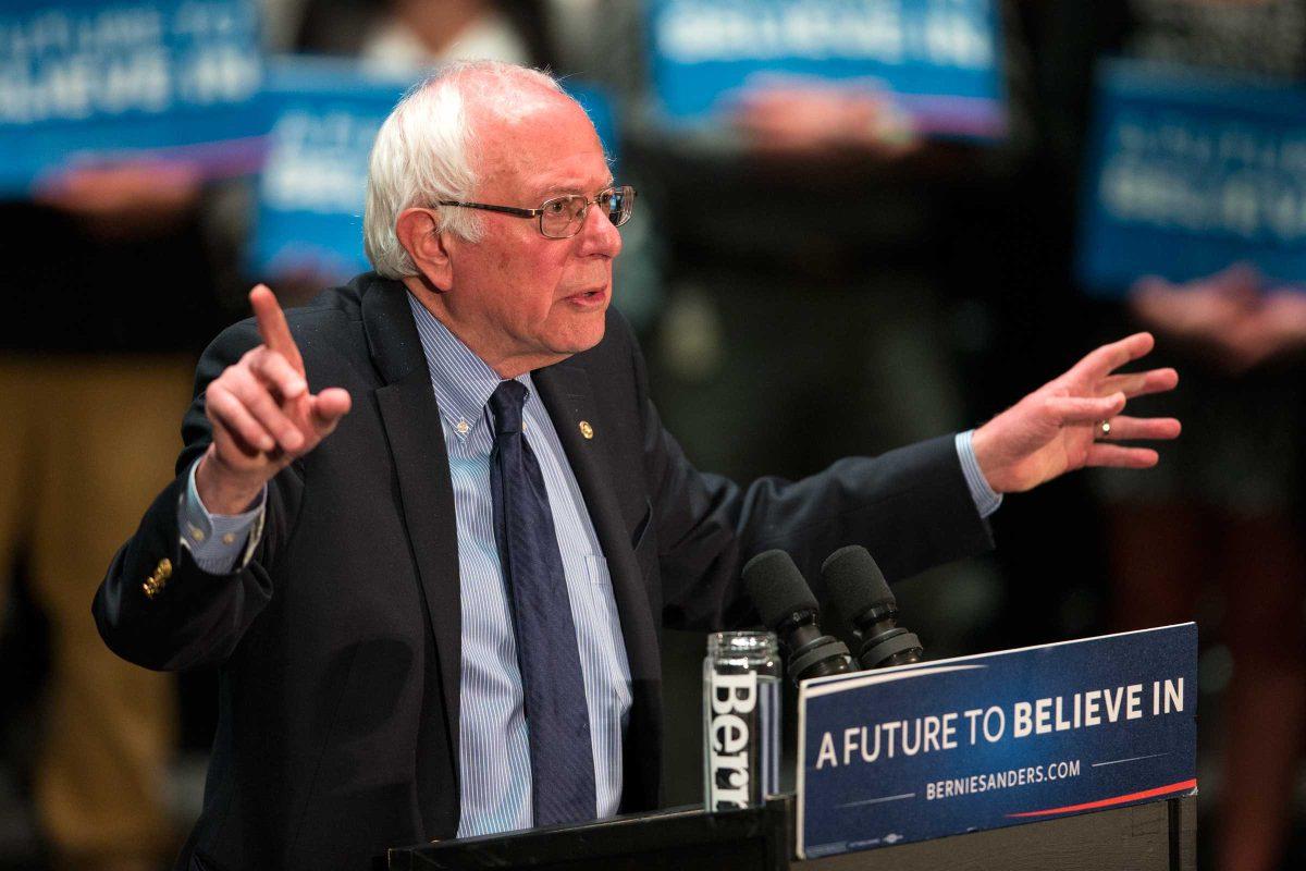 Democratic presidential candidate, Sen. Bernie Sanders, I-Vt., speaks at a campaign stop in April 2016. (Christopher Dolan/The Times &amp; Tribune via AP) WILKES BARRE TIMES-LEADER OUT; MANDATORY CREDIT