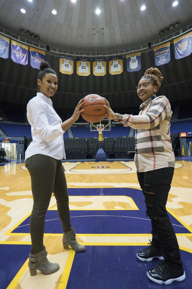 Women's basketball players Bethel and Hyder have fun shopping, rapping