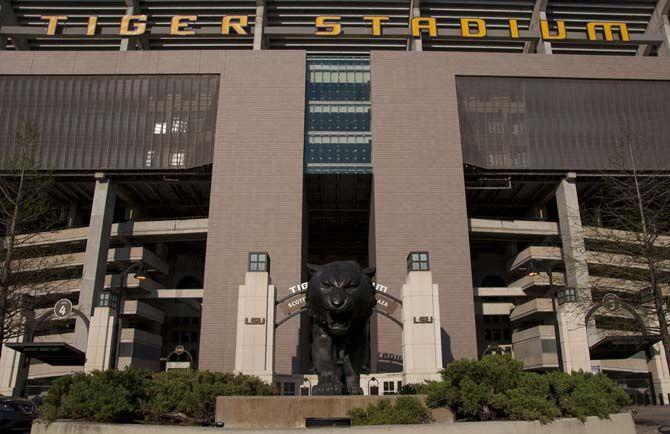 Tiger Stadium stands tall on Stadium Drive next to the PMAC on Tuesday April 5, 2016.