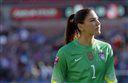 FILE - In this Feb. 13, 2016, file photo, United States goalie Hope Solo walks off the field at half time of a CONCACAF Olympic qualifying tournament soccer match against Mexico in Frisco, Texas. Solo has taken an indefinite leave from the Seattle Reign of the National Women's Soccer League, less than a week after being suspended for six months by the U.S. national team for disparaging remarks about Sweden, the Reign announced Saturday, Aug. 27, 2016. (AP Photo/Tony Gutierrez, File)