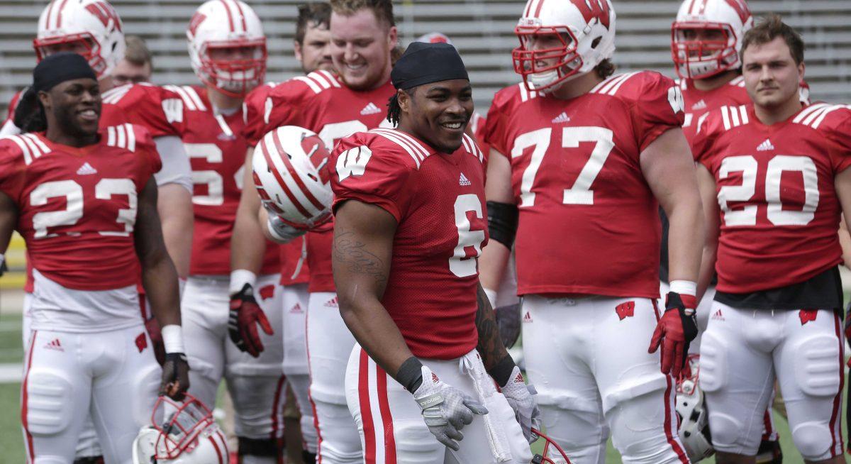 Apr 23, 2016; Madison, WI, USA; Wisconsin Badgers running back Corey Clement (6) looks on during the Wisconsin spring football game at Camp Randall Stadium. Mandatory Credit: Mark Hoffman/Milwaukee Journal Sentinel via USA TODAY Network