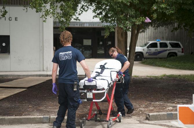 Emergency medical professionals and and the LSU police force provide supplies and shelter to the medical special needs shelter on Friday, August 19. 2016 at the Carl Maddox Fieldhouse.