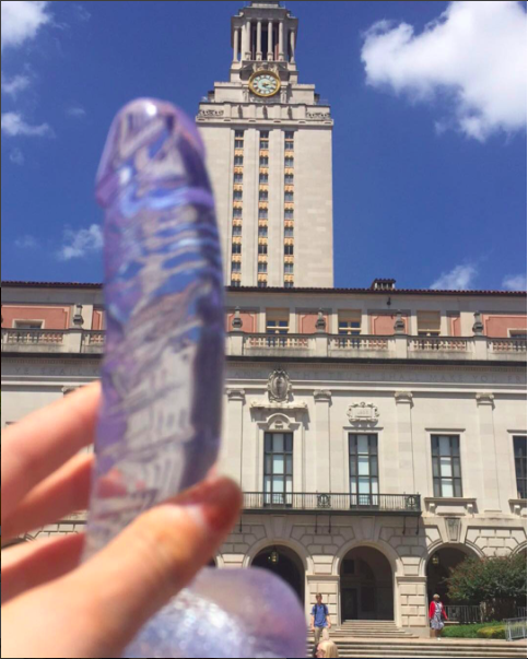 Students at the University of Texas - Austin protested the recent campus carry law with the phrase "C*cks Not Glocks."