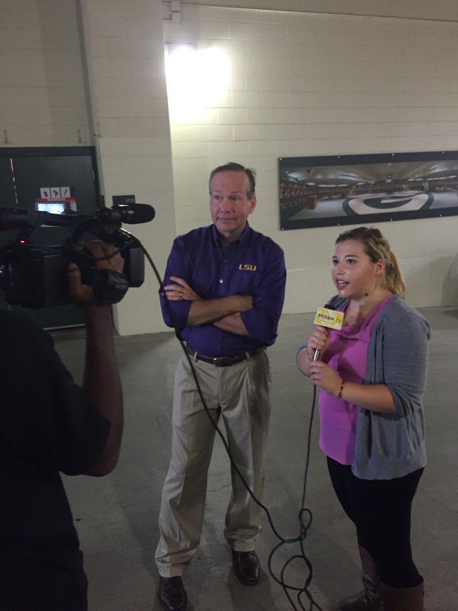 LSU President F. King Alexander being interviewed.&#160;