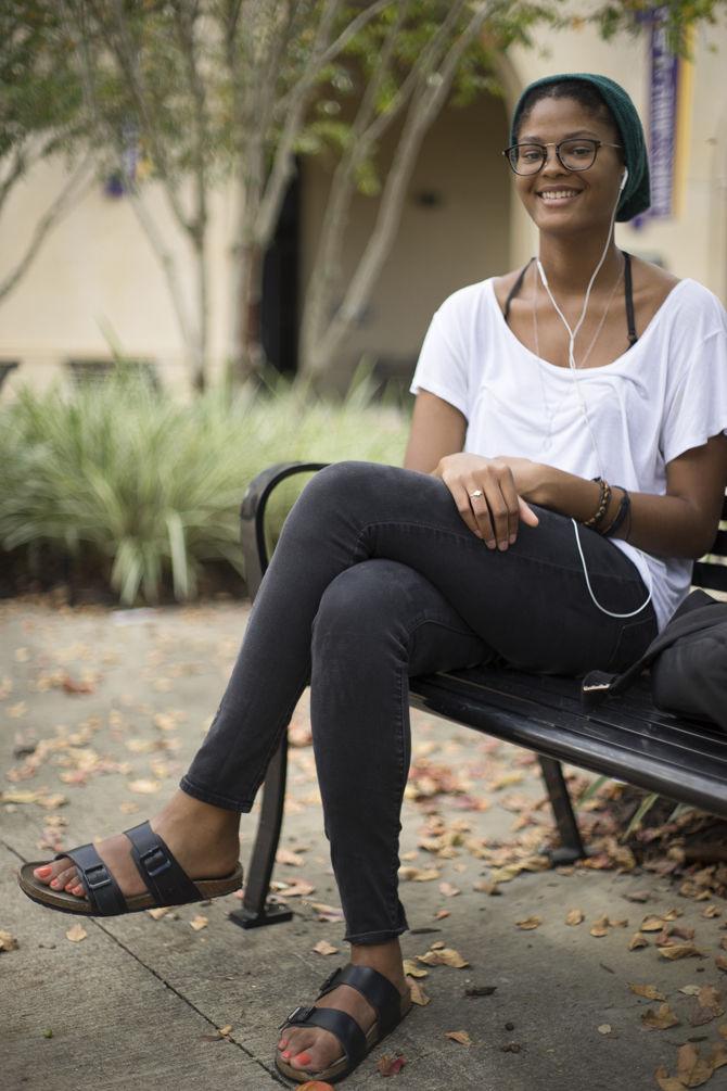 LSU Nutrition and Sciences sophomore Marianna Morrison (20) as she sports an airy boho look on Sept. 9, 2016, with a wardrobe that highlights the turning of the seasons.