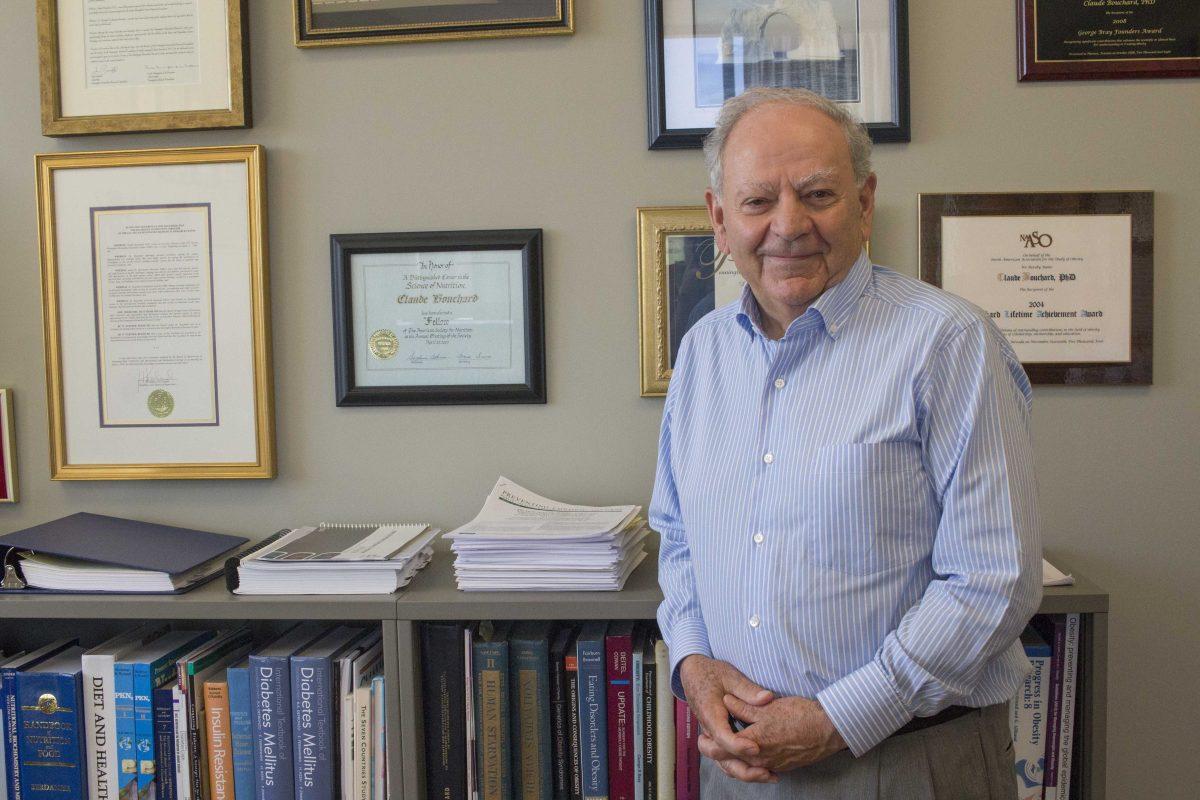 Genetics and Nutrition Professor Claude Bouchard speaks about being honored as a Boyd Professor on Tuesday, Sept. 20, 2016, at Pennington Biomedical Research Center on Perkins Road.