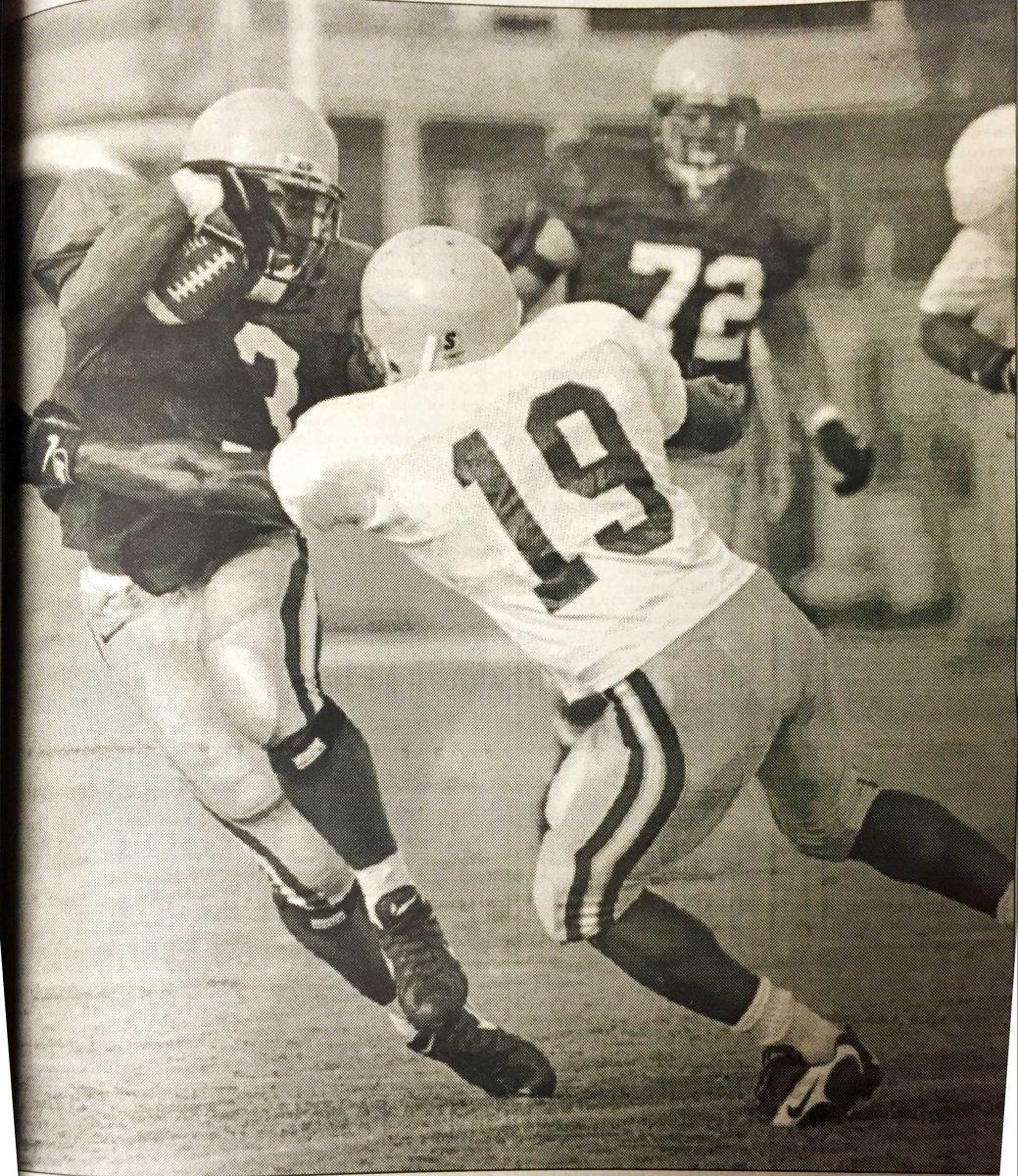 In this photo from&#160;The Daily Reveille&#160;archives, Kevin Faulk runs past a defender. Faulk currently has the most LSU all-time rushing yards at&#160;4,557.