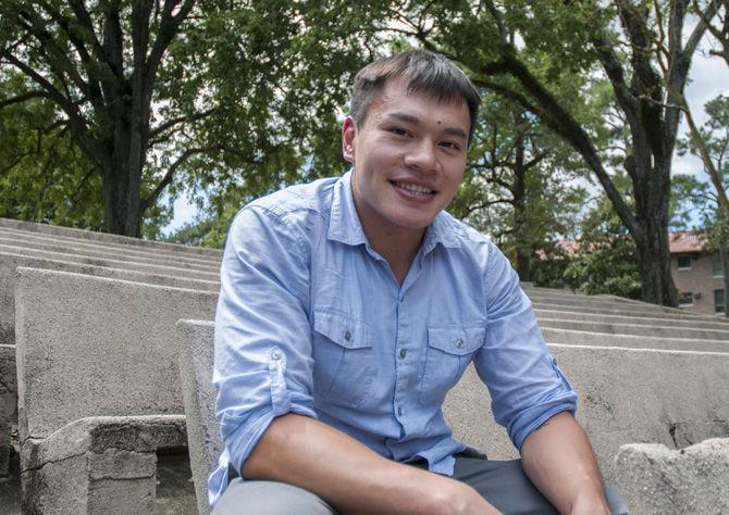 LSU graduate student Nam Vu on Sept. 12, 2016 in the Greek Amphitheater. His upcoming with his partner O&#8217;mar Finley's (who is not pictured)&#160;comedy show premiers on Sept. 19, 2016 on Government Street.