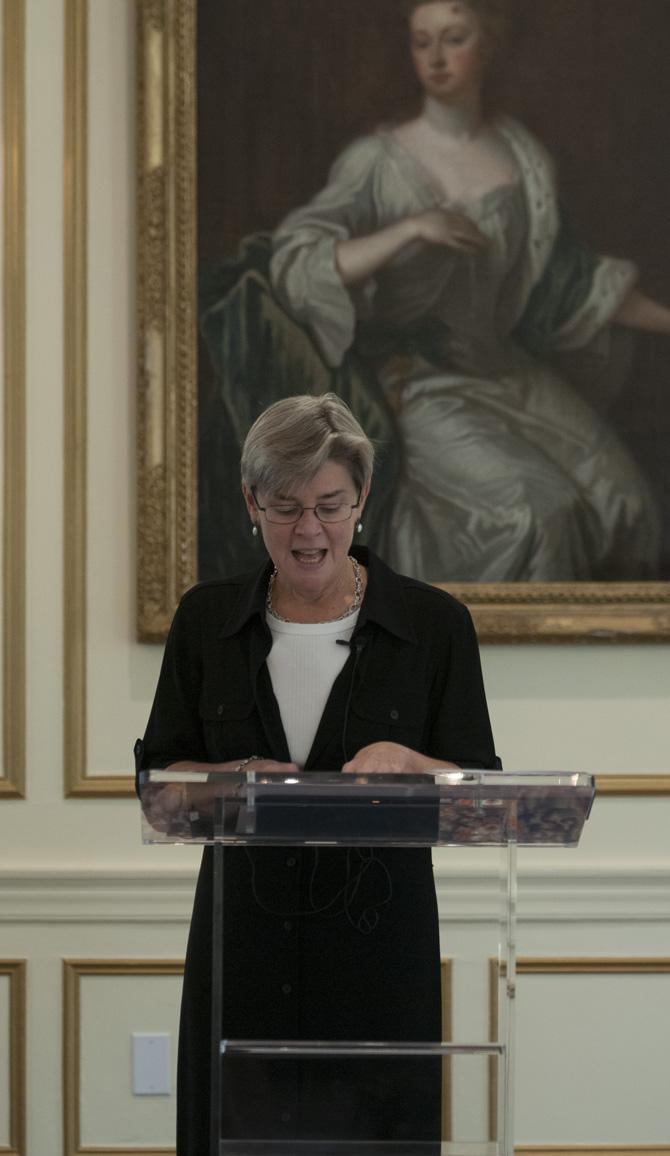 Dr. Norma Thompson of Yale University gives a lecture to LSU students and faculty on October 17, 2016 in the University French House.