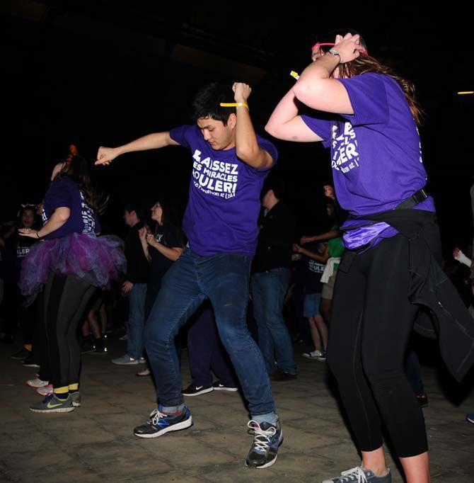 Participants do a freestyle dance on Saturday, Feb. 28, 2015, during the Dance Marathon in Parker Coliseum at LSU. The fundraising event raised a grand total of $182,672.