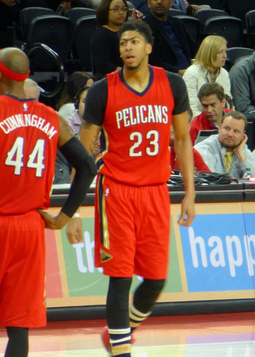 Pelicans forward Anthony Davis plays his 59-point, 20-rebound performance against the Detroit Pistons&#160;on Feb. 21, 2016 at the&#160;Palace of Auburn Hills in Detroit, Michigan.