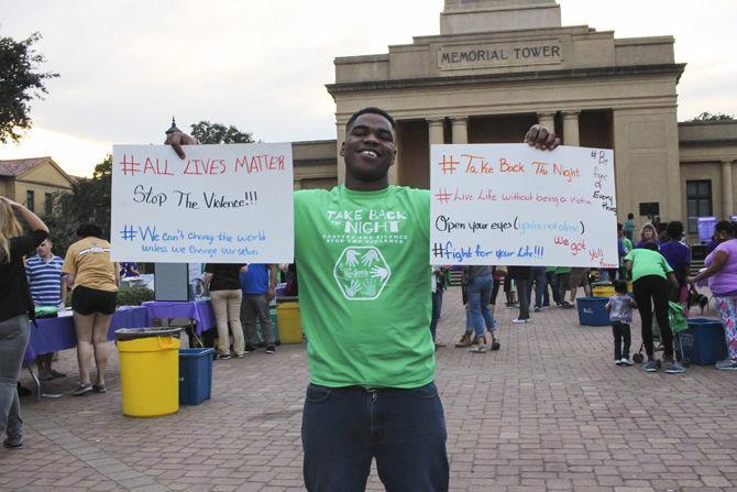 The 30th annual Take Back the Night event is held on Sunday, Oct. 23, 2016 at Memorial Tower.