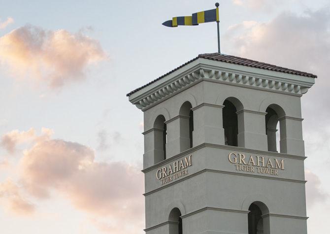 Graham Tiger Tower sits vacant from the passing of Mike VI.