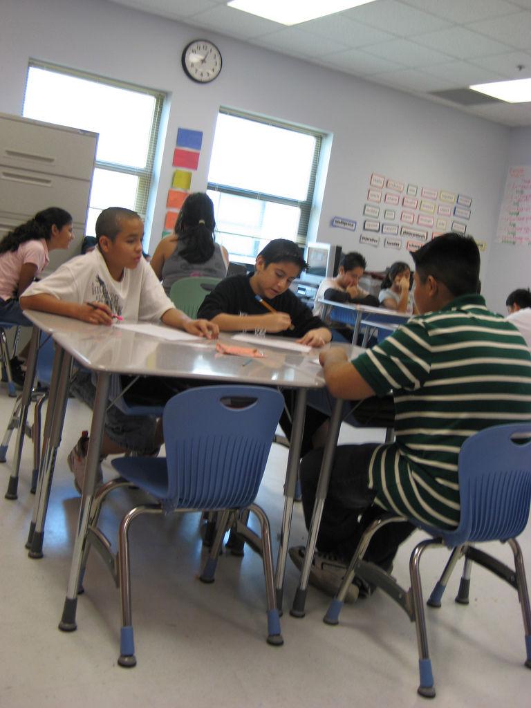 Classroom led by a Teach For America corps member during the 2008 Houston institute