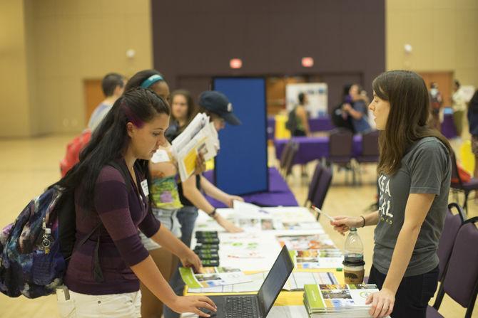 Students and faculty talk about LSU's programs abroad on Oct. 18, 2016, in the Royal Cotillion Ballroom of the LSU Student Union.