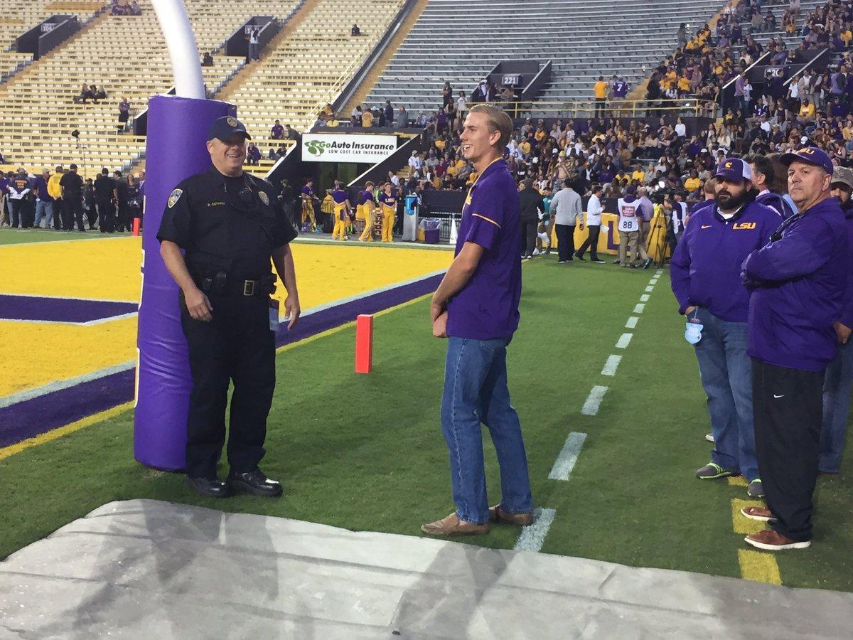 Former LSU quarterback commitment Myles Brennan stands on the sideline before LSU's 38-24 win versus Ole Miss on Oct. 22.&#160;