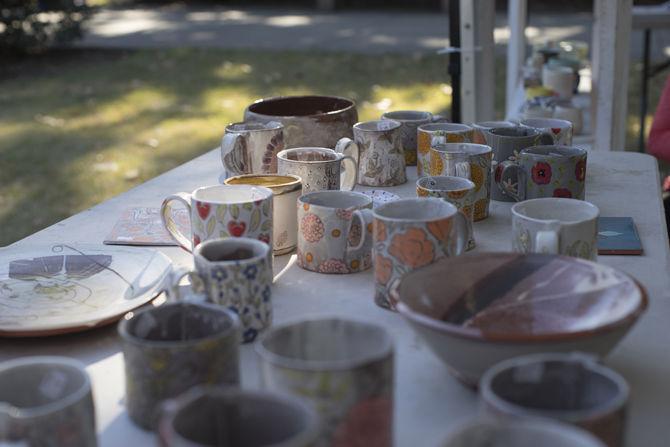 Student pottery sale takes over free speech alley