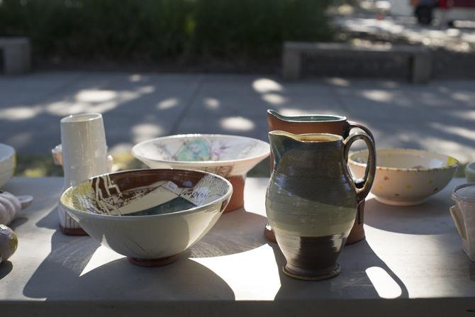 Student pottery sale takes over free speech alley