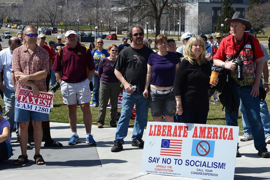 &#160;About 2000 Republicans, conservatives and libertarians held their annual Tax Cut Rally on the Minnesota state capitol grounds. They called for lower taxes, less government spending and removal of Democrats from office. An April anti-tax rally has been an annual event in Minnesota for decades.