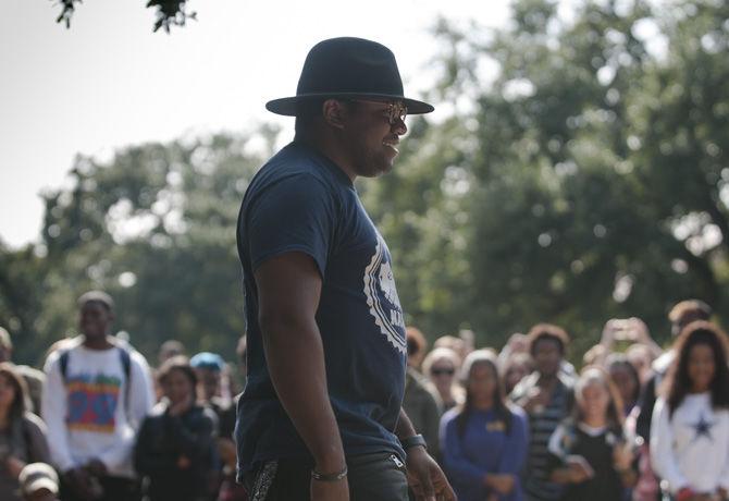 Students rally in Quad to protest after Donald Trump's election