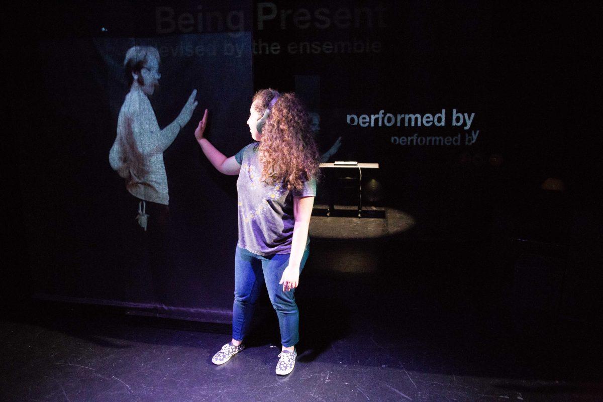 "Being Present" was performed in HopKins Black Box, a not-for-profit experimental theatre and classroom.