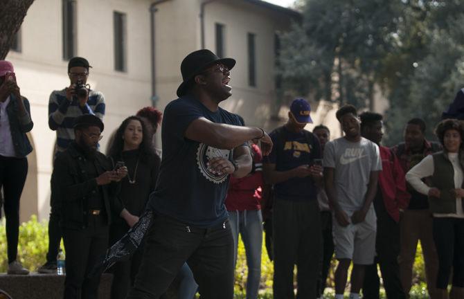 Students rally in Quad to protest after Donald Trump's election