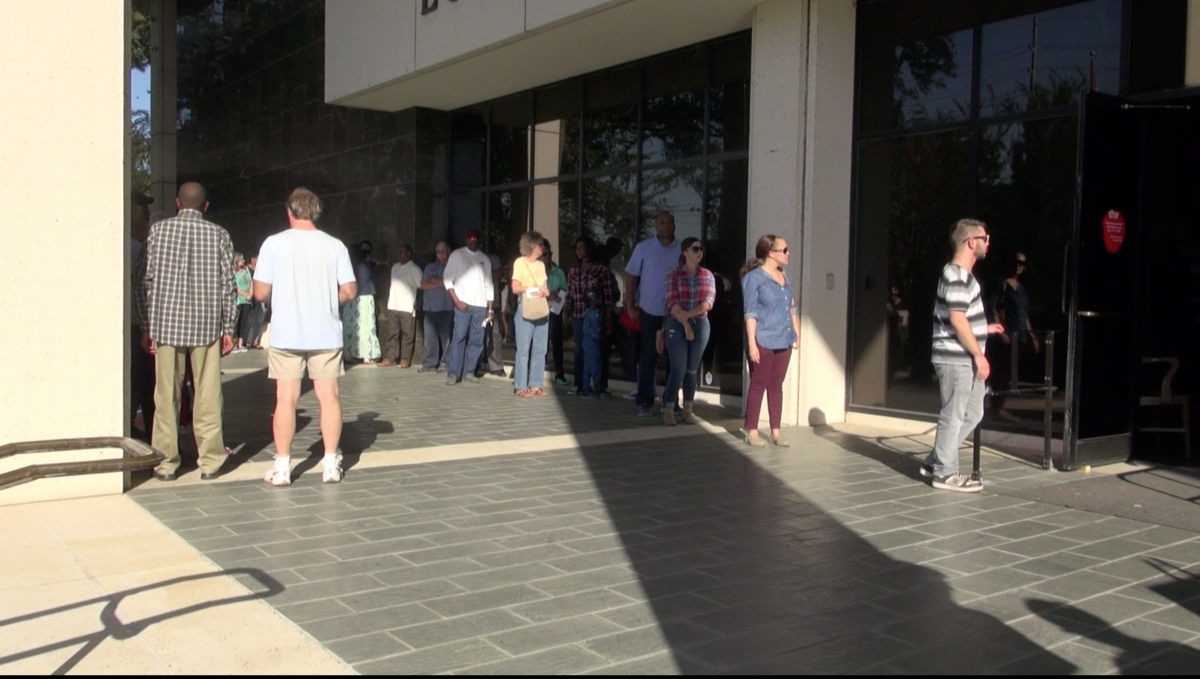 Lines for early voting locations in EBR Parish early voting centers reached wait times of nearly one hour