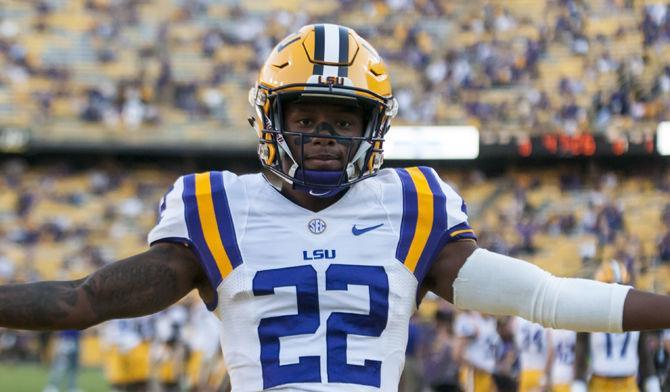 LSU freshman defensive back Kristian Fulton (22) poses for a photo before the Tigers' 42-7 victory against Missouri on Saturday, Oct. 1, 2016 in Tiger Stadium.&#160;