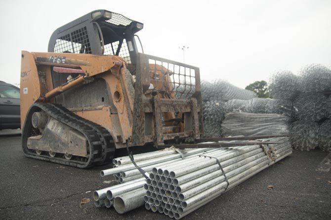 Construction equipment and heavy machinery on Nov. 7th, 2016 at Cypress Hall on LSU campus.