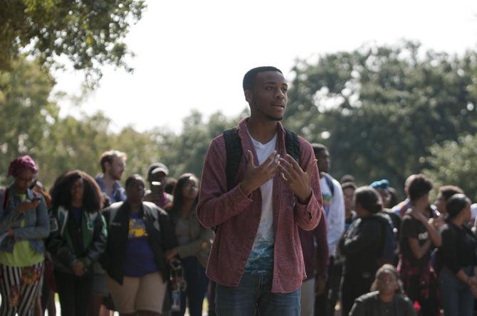 Students rally in Quad to protest after Donald Trump's election