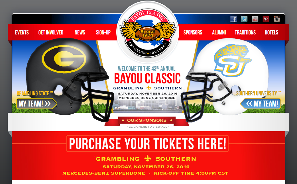 The 43rd annual Bayou Classic will be held in the Mercedes-Benz Superdome.