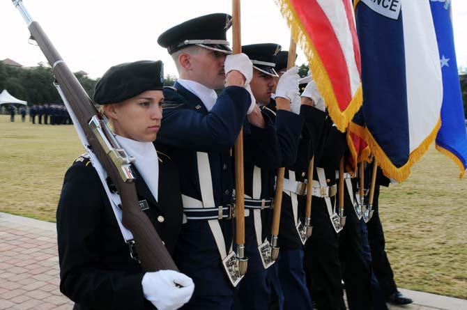 A military parade was held Saturday morning in honor of twelve LSU alumni who were inducted on the Parade Ground into LSU&#8217;s military Hall of Honor.