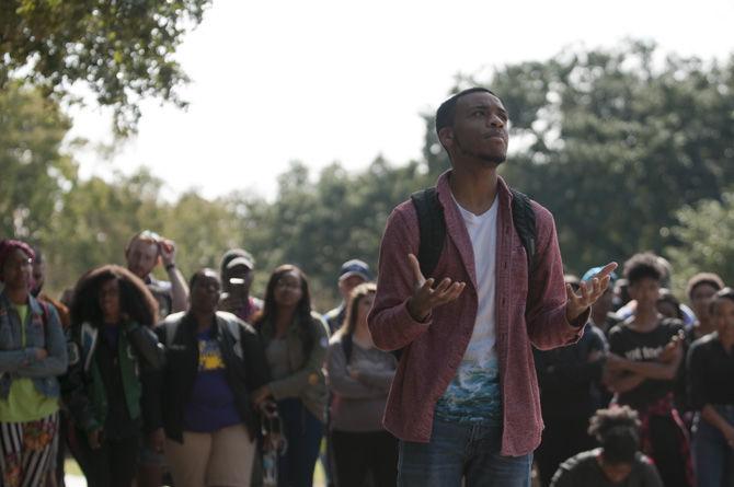 Students rally in Quad to protest after Donald Trump's election