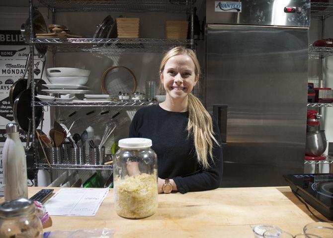 LSU graduate Kaitlynn Fenley teaches the "Kraut with Kaitlynn" class on October 24, 2016 at the Red Stick Spice Company.